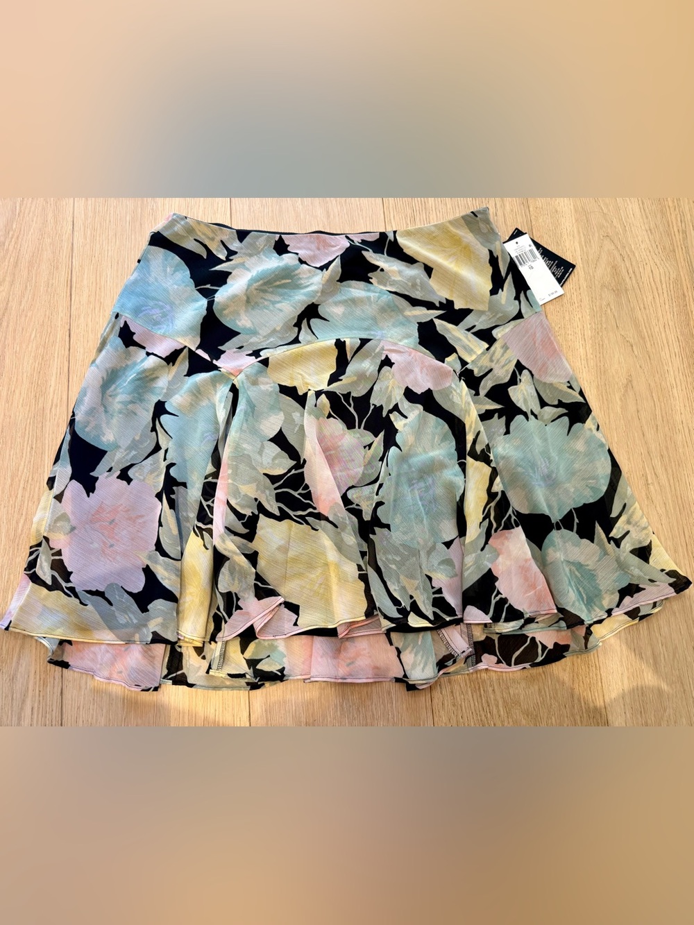 Ralph Lauren Floral Skirt Medium Tagged 10 Pastel A-Line Designer Luxury Summer - Picture 2 of 7